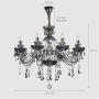 Crystal Chandelier,Chandelier for Living Room,Bedroom,Dinning Room Ceiling Chandelier Crystal Pendant Lighting Fixture (8 Lights) Package Include U Disk Installation Video