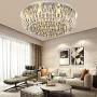 Healer 23.6 inch Crystals Ceiling Light Fixtures with LED Lights and Remote Control, Modern Luxury Chandelier Lighting Dining Lamp with 9 E14 Base Flush Mount for Living Room Bedroom
