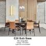 VINLUZ 4 Light Classic Pendant Lighting Chrome with Glass Shade Iron Art Dining Room Chandelier Hanging Fixture for Foyer Kitchen Hallway