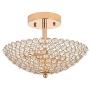 POPILION Elegant 2 Light Bowl Shaped French Gold Metal Crystal Chandelier,Flush Mount Ceiling Light Fixture