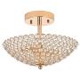 POPILION Elegant 2 Light Bowl Shaped French Gold Metal Crystal Chandelier,Flush Mount Ceiling Light Fixture