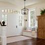 Untrammelife 4-Light Black Lantern Pendant Light, Adjustable Height Square Cage Pendant Hanging Lighting Fixture 11’’ Rustic Lantern Chandelier for Dinning Room Kitchen Island Foyer