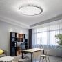 Ladiqi Crystal Round LED Flush Mount Ceiling Light Luxury Modern Close to Ceiling Light Indoor Chandelier Lighting Fixture for Living Room Bedroom Dining Room Restaurant (White, 12)