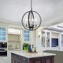 Maxax Industrial Chandelier Metal Spherical Globle Pendant Lamp with 4 Clear Glass Shades for Dining Room, Living Room Maxax Industrial Chandelier Metal Spherical Globle Pendant Lamp with 4 Clear Glass Shades for Dining Room, Living Room