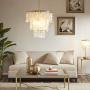 Urban Habitat MPS150-0093 Isla Modern Classic Chandeliers-Metal, White Shell Shade Pendant Ligthing Lamp Ceiling Dining Room Lighting Fixtures Hanging