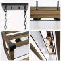 KSANA Farmhouse Chandelier, Dining Room Lighting Fixtures Hanging in Rustic Rectangle Wood and Metal Finish, Linear Pendant Lamps with PC Shade for Kitchen Island, Entryway