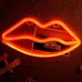 Lip Shaped LED Signs Neon Lights for Wall Decor,USB or Battery Operated Neon Light Sign, Led Signs for Bedroom, Decorative Light Up Sign for Christmas,Home Party, Kids,Girls Living Room (Gules/Red)