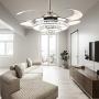 SILJOY Crystal Ceiling Fan with Lights Modern Fandelier Retractable Dimmable LED Chandelier Ceiling Light Fixture for Bedroom Dining Room Polished Chrome 42 Inches