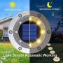 Outdoor Solar Lights, 8 LED Solar Disk Lights Waterproof Solar Powered Ground Lights Outdoor for Patio Pathway Garden Lawn Yard Driveway Deck Walkway Decorative Lights