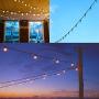 Outdoor String Lights Hanging Kit, Globe Light String Suspension Kit, Cable Guide Wire for String Lights in Black Vinyl-Coated, 164 Ft Stainless Steel Lights Rope