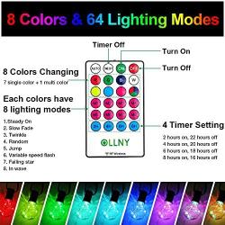 Ollny LED Outdoor String Lights, 50FT Commercial Grade Waterproof 32 RGB Color Changing G40 Bulbs UL Listed Plug with Remote for Café Patio Bistro Garden Backyard Pergola Decorative Lights