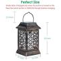 TomCare Solar Lights Metal Solar Lantern Flickering Flame Outdoor Hanging Lanterns Lighting Heavy Duty Waterproof Solar Powered LED Flame Umbrella Lights for Garden Patio Pathway Deck Yard, 2 Pack