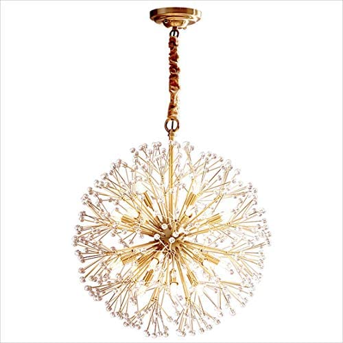 BOKT Sputnik Chandelier 18-Light Modern Fireworks Crystal Chandelier Golden Brass Hanging Pendant Light Christmas Light for Bedroom Living Dining Room