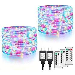 2-Pack 66FT LED Rope Lights Outdoor 132FT, Multicolor RGB String Light Plug in with 335 LEDs, IP68 Waterproof Changing Fairy Lights with Remote for Bedroom Indoor Patio Holiday Party Home Décor