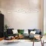 LED Pendant Light Modern Dimmable 72W 1 Linear Chandelier LED Acrylic Pendant Chandeliers Lighting Contemporary Dining Table Entry Kitchen Island with Remote Hanging Light (White)