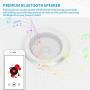 SOOTOP LED Music Ceiling Light, Imitating Crystal Border with Bluetooth Speaker Ceiling Crystal Lamp for Living Room Bedroom, Dimmable White Warm Light RGB Color Changing