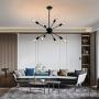 Sputnik Light Fixture 8 Light Modern Mid Century Pendant Light Vintage Chandelier for Living Room, Dining Room, Kitchen, Loft, Farmhouse - Black