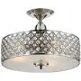 Saint Mossi Chandelier Modern K9 Crystal Raindrop Chandelier Lighting Flush Mount LED Ceiling Light Fixture Pendant Lamp for Dining Room Bathroom Bedroom Livingroom 3E12 Bulbs Required H11'' W15.4''