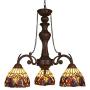 Capulina Handcrafted Tiffany Glass Chandelier, 3 Lights Tiffany Ceiling Light Fixture, Victorian Lampshade Dinning Room Lighting Fixtures Hanging, Antique Kitchen Lights CL078802-3CP