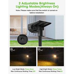 LITOM 12 LEDs Solar Landscape Spotlights, IP67 Waterproof Solar Powered Wall Lights 2-in-1 Wireless Outdoor Solar Landscaping Light for Yard Garden Driveway Porch Walkway Pool Patio 6 Pack Warm White