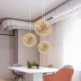 LAKIQ Modern LED Chandelier Lighting Fixture Chrome Stainless Steel Firework Shape Hanging Pendant Lights for Living Room Dining Room Restaurant Bar Cafe Hotel (19.5, White Light)