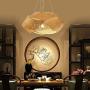 Handmade Bamboo Wicker Chandelier, E27 Retro Ceiling Hanging Pendants Light Fixture for Dining Room/Restaurant/Hotel/Teahouse