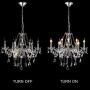 Beirio Modern Contemporary Elegant K9 Crystal Glass Chandelier Luxurious 6 Lights Pendant Ceiling Lighting Fixture for Living Room Bedroom and Dining Rome Chrome Easy to Install (21.7× 19.7 inch)