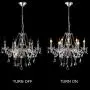 Beirio Modern Contemporary Elegant K9 Crystal Glass Chandelier Luxurious 6 Lights Pendant Ceiling Lighting Fixture for Living Room Bedroom and Dining Rome Chrome Easy to Install (21.7× 19.7 inch)