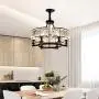 Healer 25 inch Crystal Chandelier Hanging Lighting Fixtures Semi Flush Mount Matte Black Finish, Modern Luxury Pendant Ceiling Lights with 6 E14 Base for Dining/Living Room Bedroom