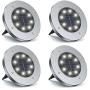 Solar Lights for Outdoor Garden, Garden Deck Solar Disk Lights Waterproof, Solar Garden Ground Lights Outdoor Walkway Deck for Yard Driveway IP65 Waterproof, 6000K Cold White Solar Landscape Light (4)