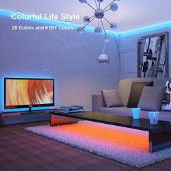 LED Strip Lights, HOMINA 16.4ft RGB 5050 LED Tape Lights, Color Changing IP20 Light Strip with 44key IR Remote and 12V Power Supply for Indoor TV Bar Home Decor