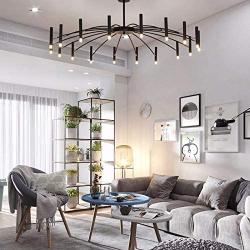 CNCEST Modern Black Metal Branch Chandelier 18 Lights Retro Metal Pendant Light Nordic Ceiling Lamp Fixtures for Dining Room Kitchen Living Room Bedroom