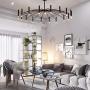 CNCEST Modern Black Metal Branch Chandelier 18 Lights Retro Metal Pendant Light Nordic Ceiling Lamp Fixtures for Dining Room Kitchen Living Room Bedroom
