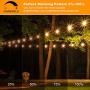 2-Pack Dimmable LED Outdoor String Lights, 48FT Shatterproof Patio Lights, Linkable Hanging Lights with Vintage Edison Bulbs, IP65 Waterproof Commercial Lights String for Backyard, Garden, Porch, Deck