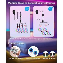 Upgraded 80 ft LED Lights for Bedroom SMD 5050 RGB Color Changing LED Strip Lights for Room Decorations, 4 Rolls of 20 ft (80Ft APP+ Remote+ Mic Control)