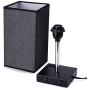 LIGHTESS Touch Table Lamp Dimmable with AC Outlet and 2 USB Ports, Black Fabric Shade Nightstand Lamp, Edison LED Bulbs Included Bedside Lamps for Bedroom, Living Room, Pack of 2, LG9925871