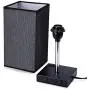 LIGHTESS Touch Table Lamp Dimmable with AC Outlet and 2 USB Ports, Black Fabric Shade Nightstand Lamp, Edison LED Bulbs Included Bedside Lamps for Bedroom, Living Room, Pack of 2, LG9925871