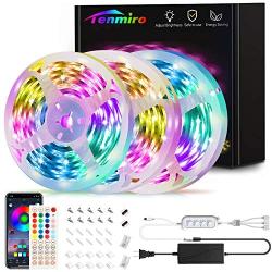 Tenmiro Led Strip Lights, Music Sync Color Changing Led Light Strips with App Control and 44key Remote Led Tape Lights Led Lights for Room, Bedroom, Party, Home Decoration