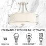 Kira Home Linx 16'' 3-Light Semi-Flush Mount Ceiling Light Fixture + Outer Mesh Shade and Inner White Fabric Shade, Brushed Nickel Finish