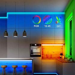 Bathebright led Strip Lights 16.4ft, RGB Color Changing for Bedroom, Room, Kitchen, Ceiling with 44 Keys Remote Control