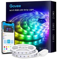 Govee 32.8ft Wi-Fi RGB LED Strip Light, App Control Color Changing Lights, Waterproof Music Sync Light Strip Kit for Room, Kitchen, Party, Works with Alexa & Google Assistant (5G Wi-Fi Not Supported)