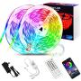 Shotory Led Lights for Bedroom, Bluetooth APP Control Color Changing LED Strip Lights, Music Sync, Waterproof 5050 LED Lights 32.8ft for Party, Home, Game Room, Kitchen