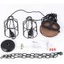 VILUXY Vintage Industrial Pulley Pendant Light with 2 Cage Shade Adjustable Black Ceiling Hanging Light Indoor Island Lamp for Dining Living Room Kitchen Hallway Foyer Farmhouse