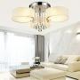 DINGGU Flush Mounted 3 Light Chrome Finish Modern Chandelier Ceiling Light Fixtures for Bedroom,Living Room,Dinng Room