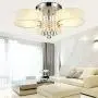 DINGGU Flush Mounted 3 Light Chrome Finish Modern Chandelier Ceiling Light Fixtures for Bedroom,Living Room,Dinng Room