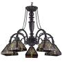 Chloe Lighting Tiffany Style 5-Light Blackish Bronze/Art Glass Chandelier