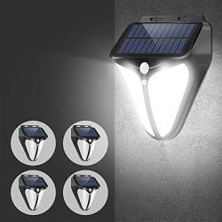 A-ZONE L21 Solar Lights Outdoor, 2020 New Solar Motion Lights Outdoor IP65 Waterproof, Wireless LED Solar Motion Sensor Lights Outdoor with 3 Optional Modes for Yard Garage Deck,4-Pack, Black