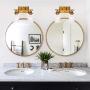 Banato Lighting Brass Wall Sconce 2-Light Modern Bathroom Lighting Fixtures Over Mirror Indoor Wall Lamp with Clear Glass Shade for Powder Room Porch Stairway