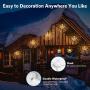 SEVEN LADY Firework-Lights,4 Lights LED Copper Wire Firework String Lights with Rechargeable Power Bank & Remote Control 14 Modes Outdoor Decorative Warm White Lights