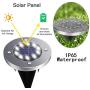 DUUDO Solar Ground Light, Upgraded 10 LED Garden Pathway Outdoor Waterproof in-Ground Lights, Disk Lights (Cold White, 8 Packs)